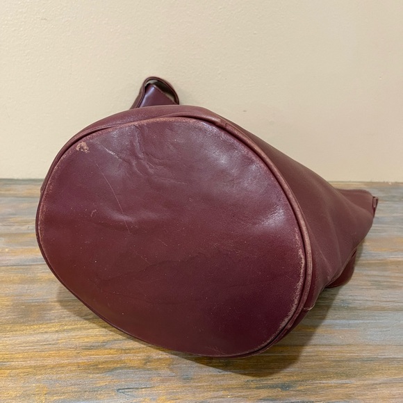 Vintage Talbots Adjustable Strap Leather Bucket Bag Brown Lined Womens - Picture 5 of 9